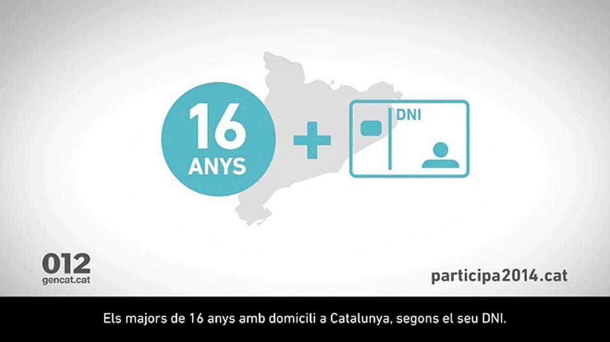 El anuncio del Govern que informa sobre quién puede votar el 9-N.