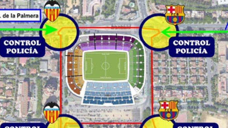 La Fan Zone del Barça, mejor situada que la del Valencia CF en Sevilla