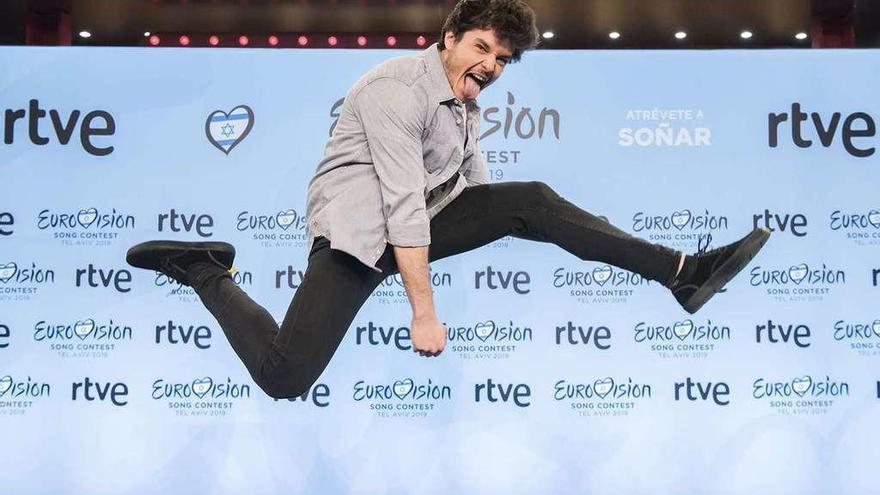 Miki Núñez, en su primera comparecencia tras ser elegido para ir a Eurovisión. // RTVE