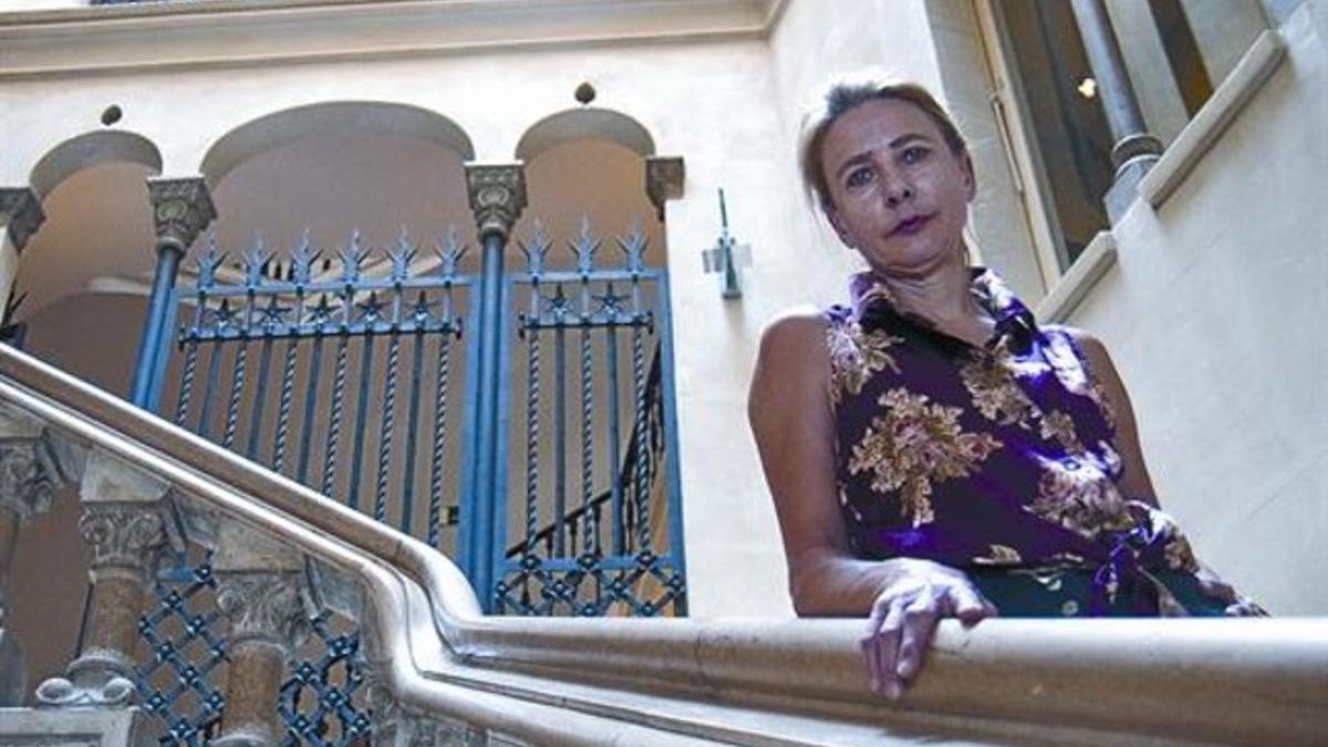 La novelista norteamericana Lionel Shriver, ayer, en un céntrico hotel de Barcelona.