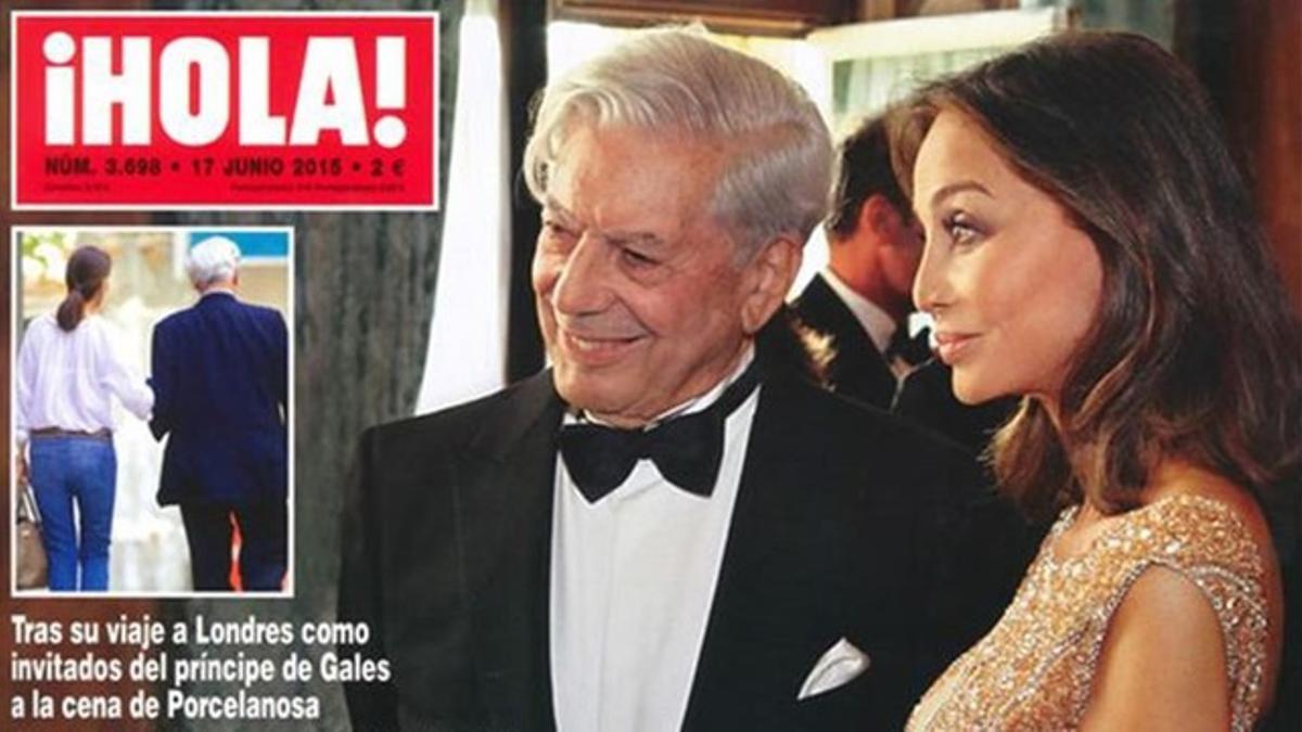 Primera portada de '¡Hola!' en la que aparece Mario Vargas Llosa con Isabel Preysler, el 17 de junio del 2015.