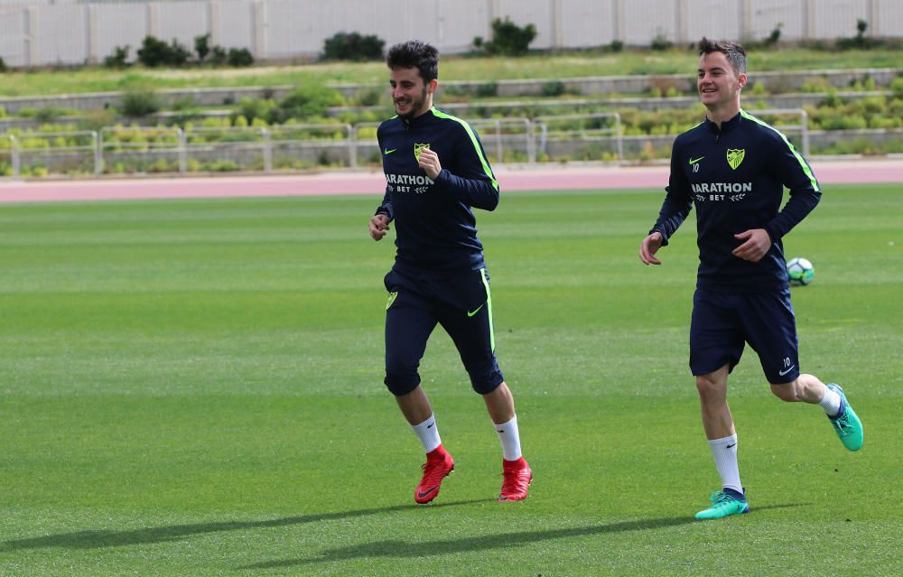 Entrenamiento del Málaga CF.