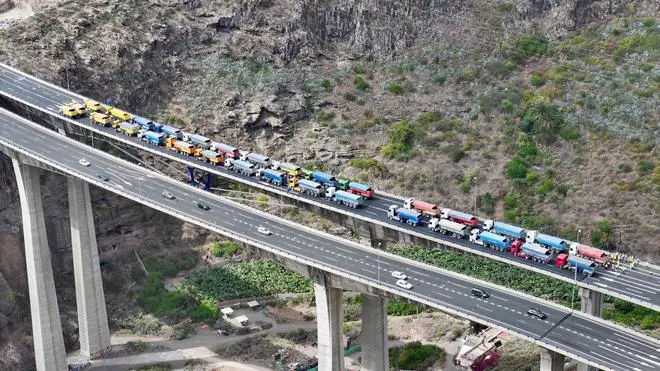 Éxito la prueba de carga del viaducto del Guiniguada