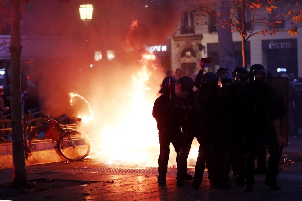 Altercados en las protestas en París.