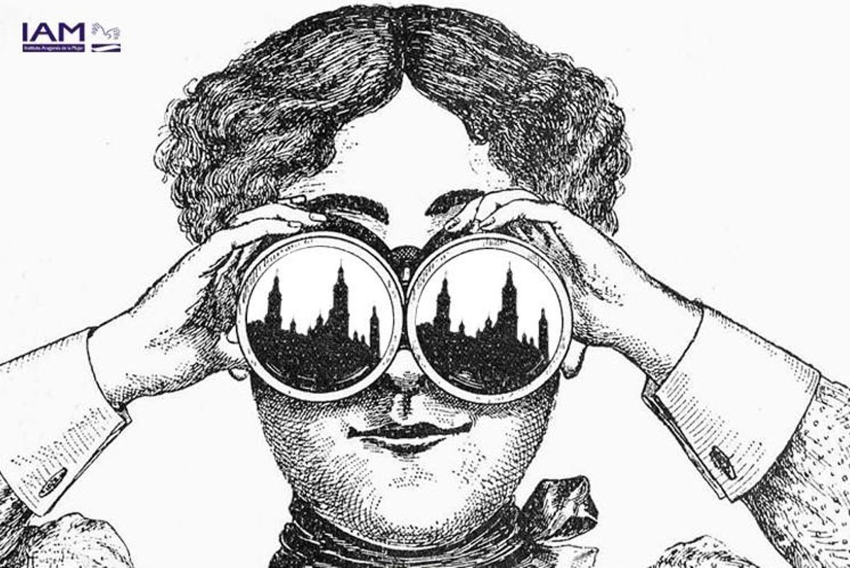 Cartel promocional de la muestra Cima en corto en Zaragoza.