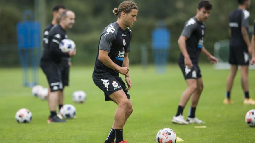 Keko, ayer, con el balón