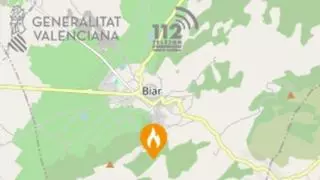 Extinguido un incendio forestal declarado en el término municipal de Biar
