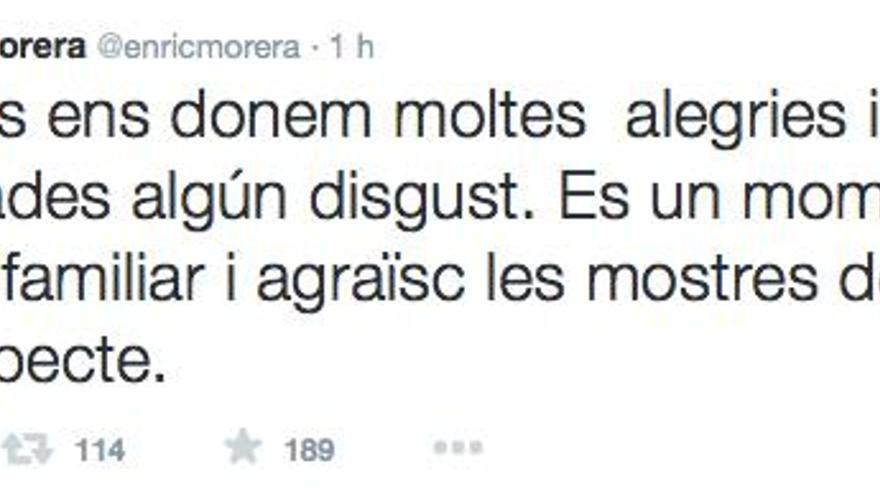 Tuit de Enric Morera.