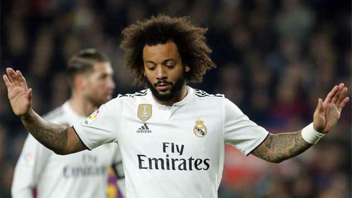 Tú, Marcelo, a tu ritmo. El madridista tardó demasiado en tapar a Malcom en el gol