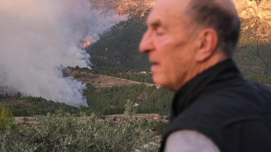 Así está avanzando el fuego en el Valle de Tárbena