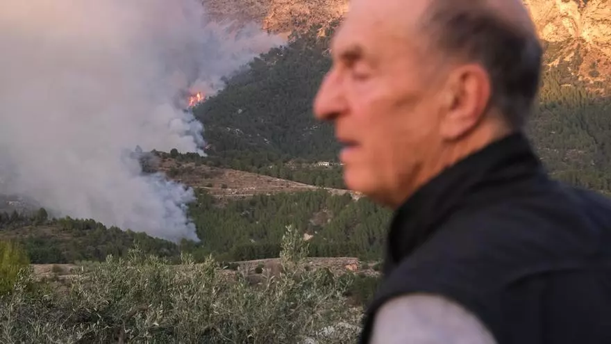 Así está avanzando el fuego en el Valle de Tárbena