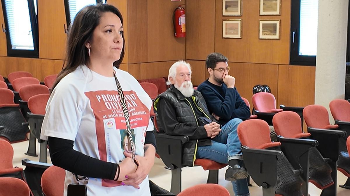 Natalia Rodríguez, madre de Malén, durante el pleno de este jueves