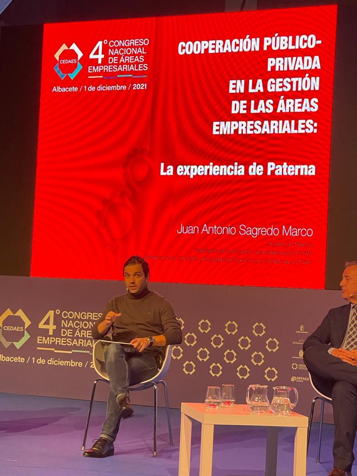 Imagen de archivo de Sagredo en una ponencia de un Congreso nacional de áreas empresariales organizado por CEDAES
