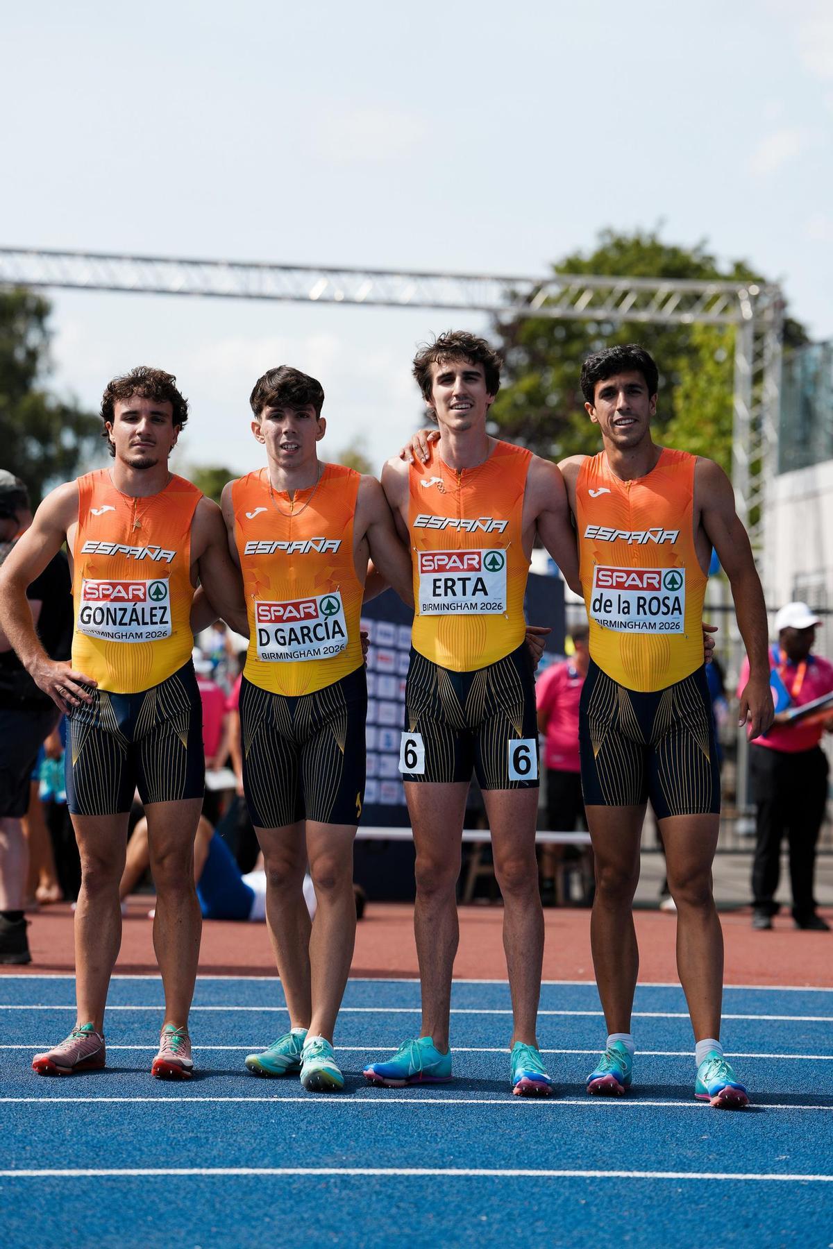 El cuarteto español, antes de la prueba.