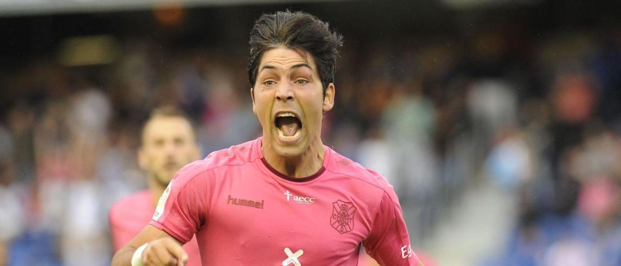 Borja Lasso, en un momento de plenitud, tras marcar un gol en la temporada 2019/2020.