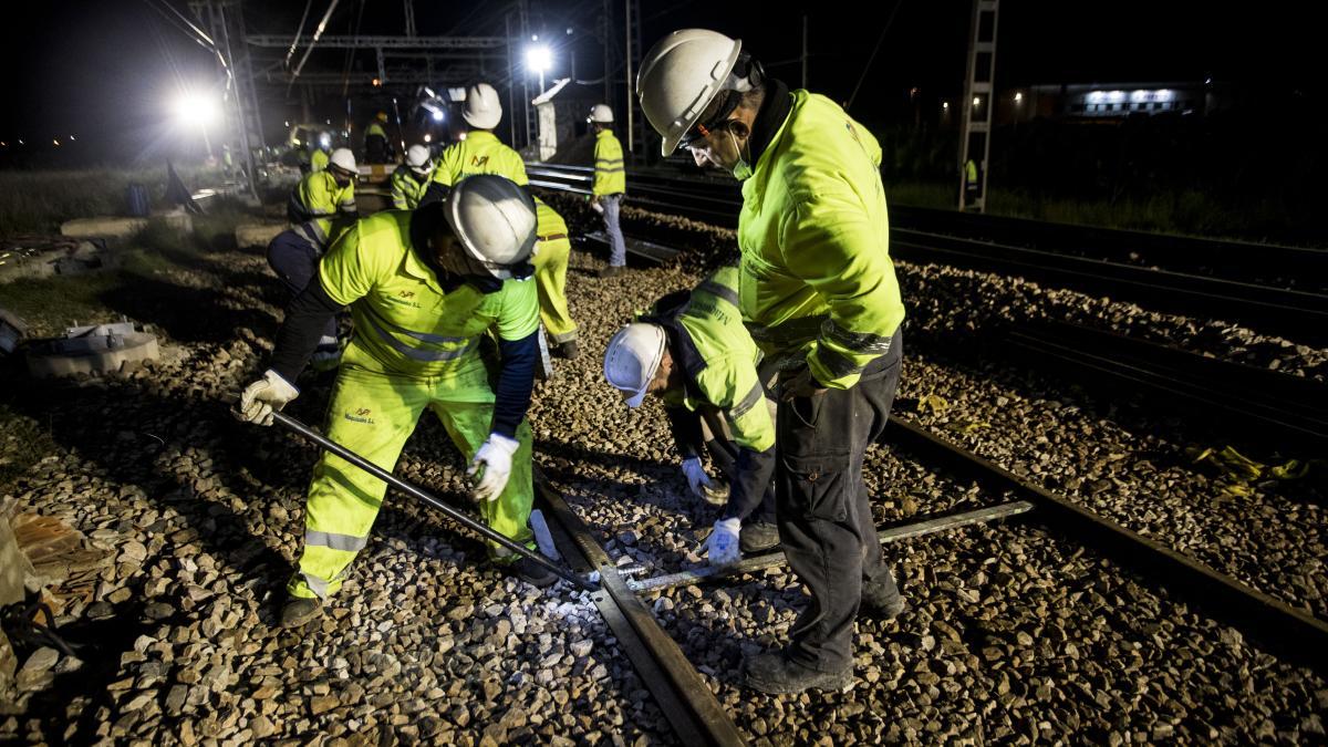 Obras del corredor mediterráneo entre Castelló y València.