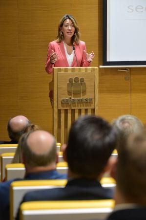 18-01-2018 LAS PALMAS DE GRAN CANARIA. Xiana Méndez, secretaria de Estado de Comercio, en el foro de la Asociación para el Progreso de la Dirección en Canarias, en Cajamar. Fotógrafo: ANDRES CRUZ  | 18/01/2019 | Fotógrafo: Andrés Cruz