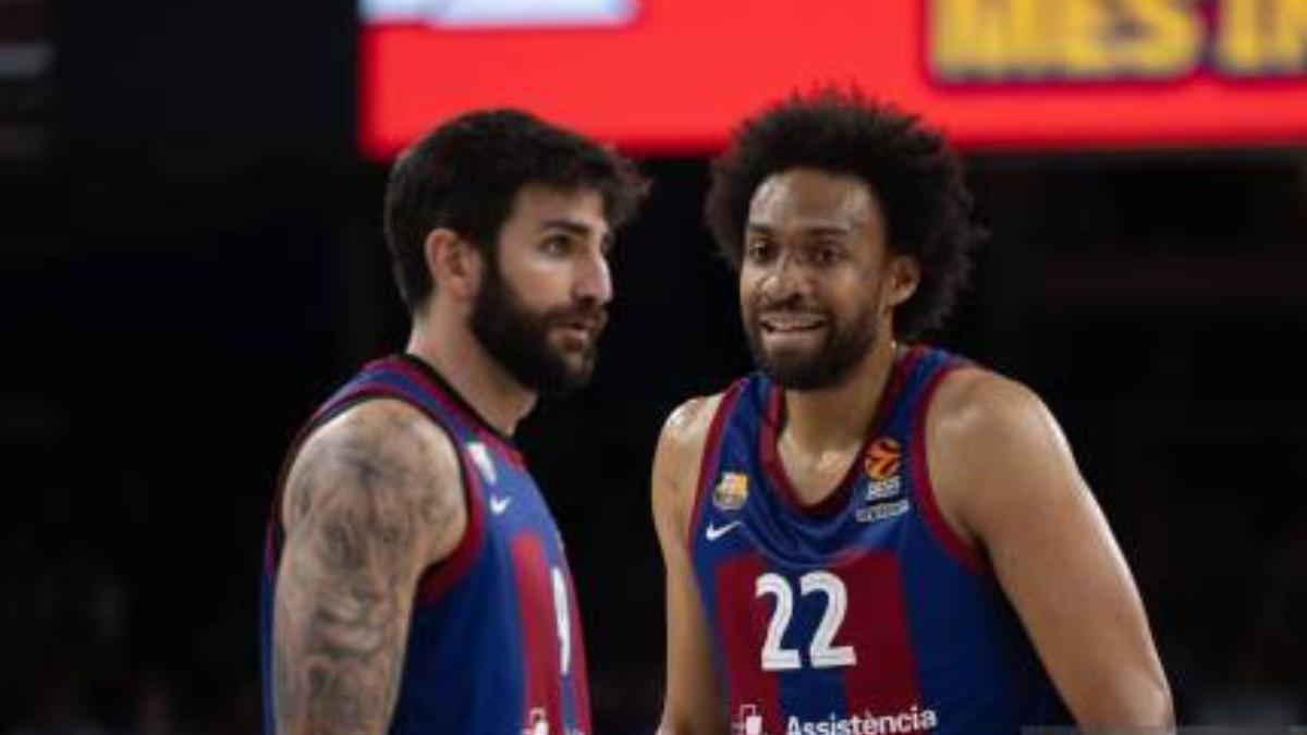 Ricky Rubio y Jabari Parker, en el Barça