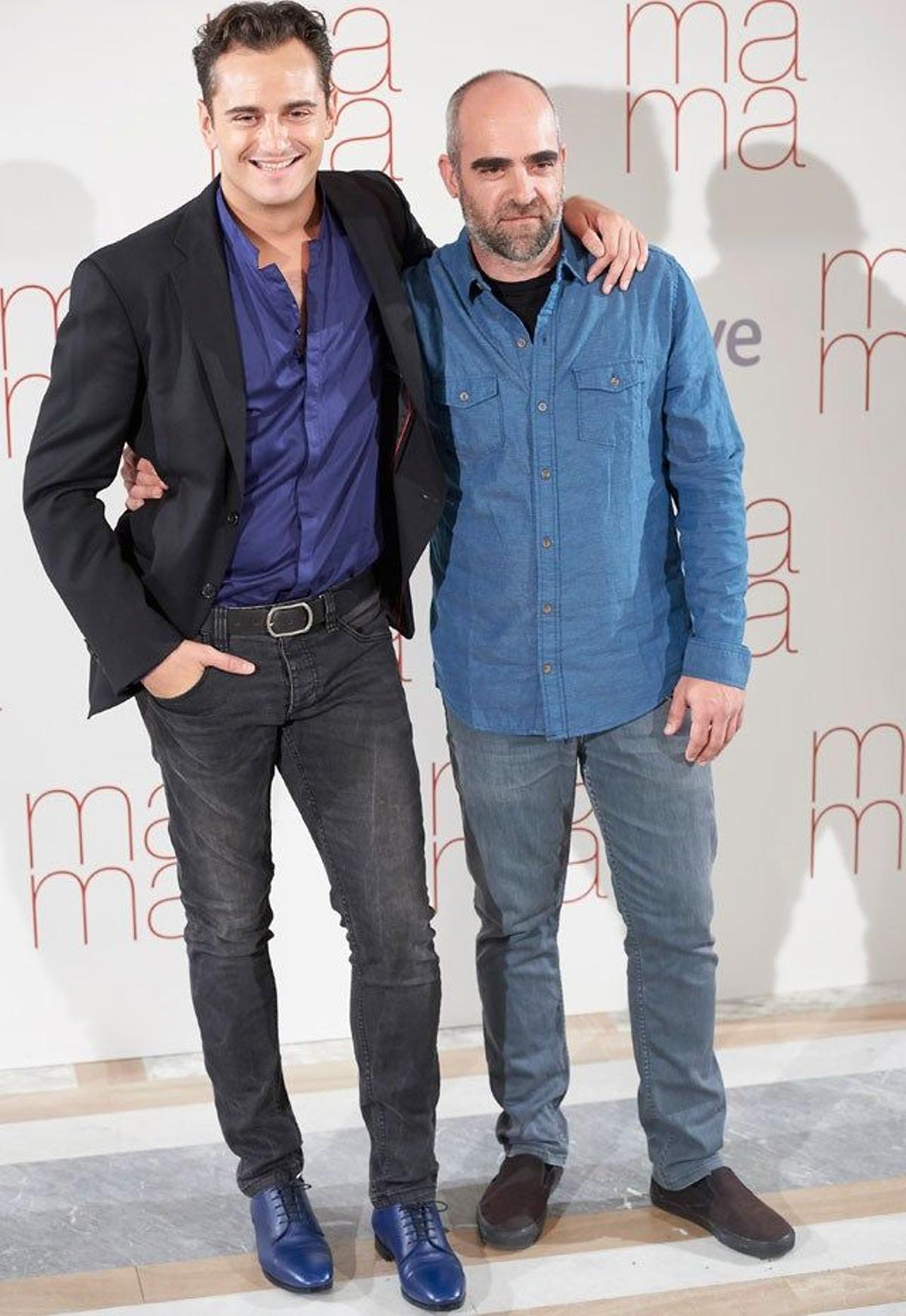 Asier Etxeandía y Luis Tosar en la presentación de 'Ma Ma' en Madrid