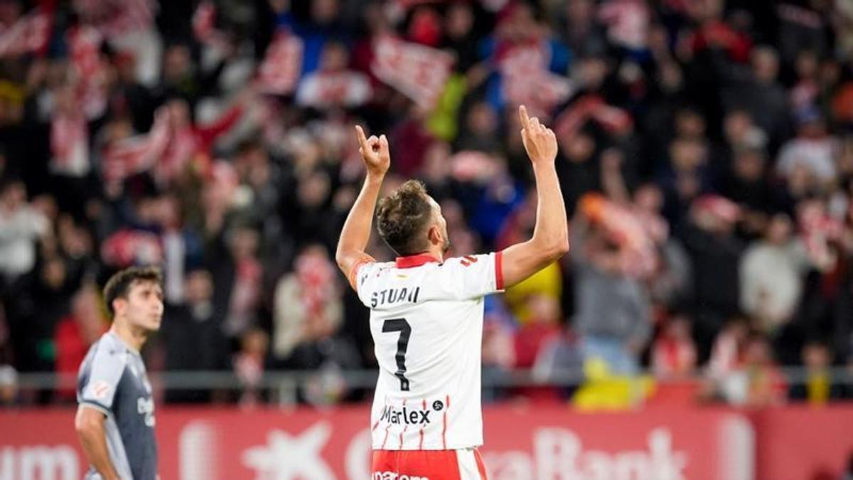 Cristhian Stuani, celebrant el gol de l'empat