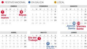 Calendario Laboral Galicia 2024