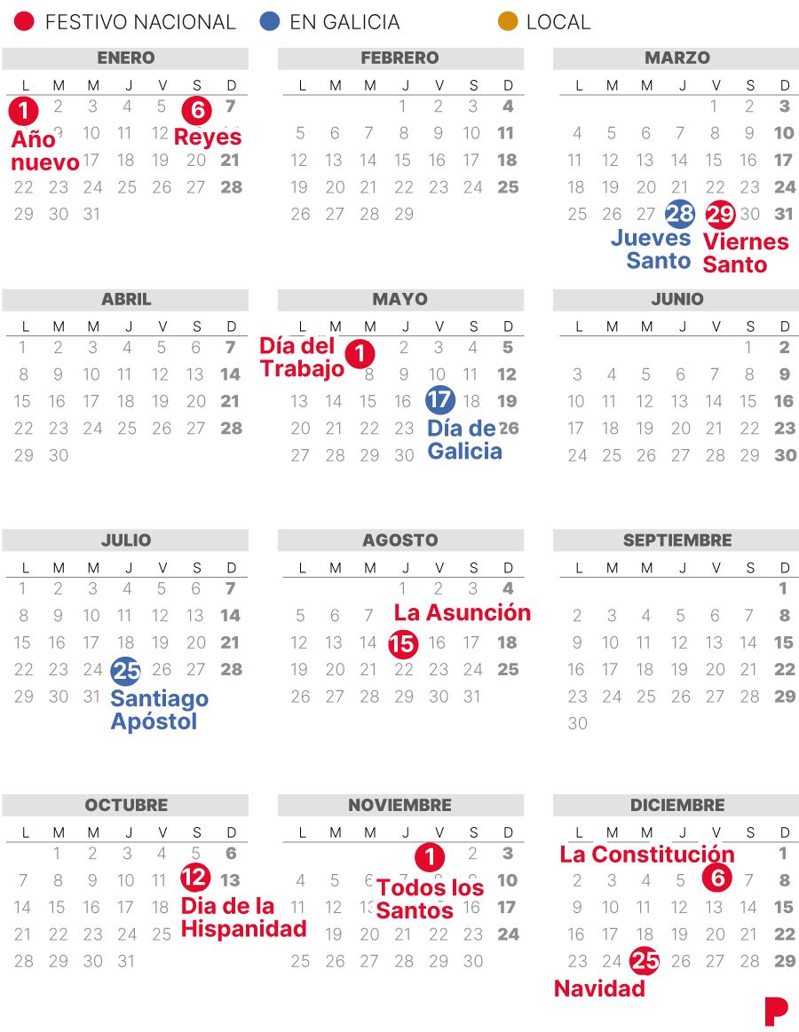 Calendario Laboral Galicia 2024