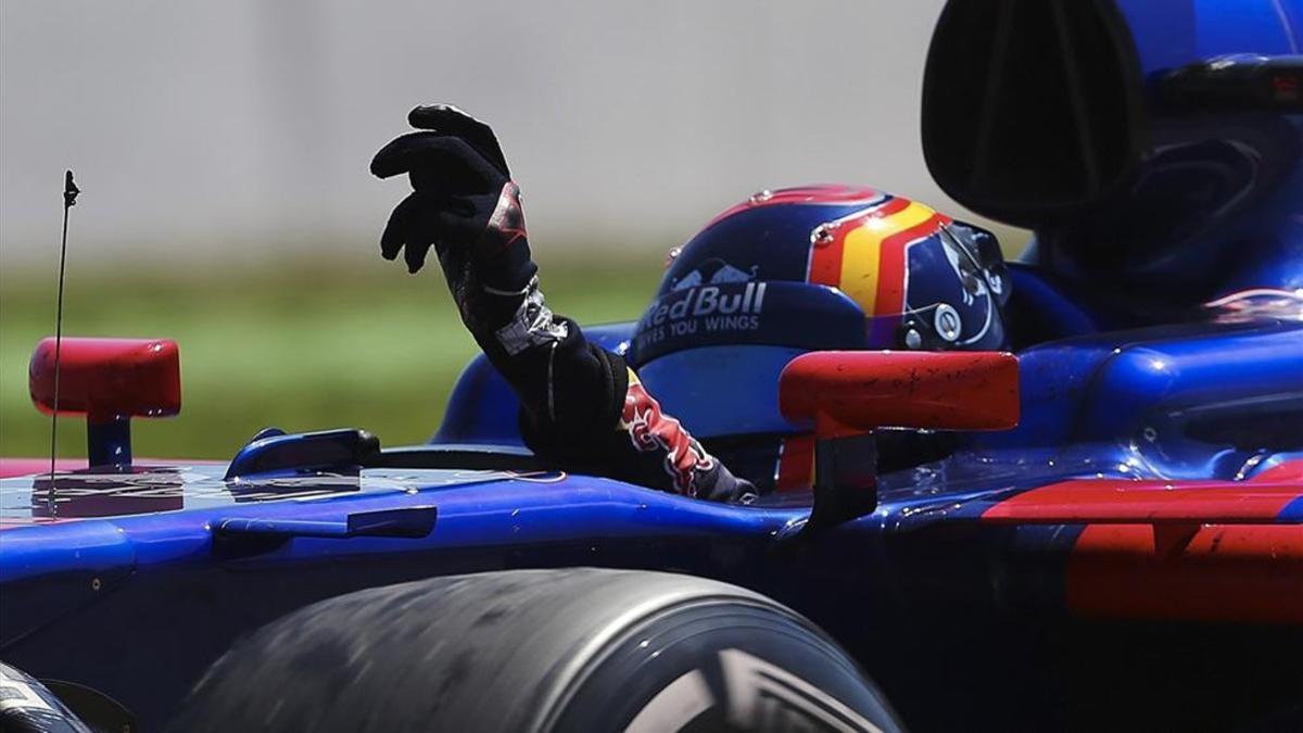 Carlos Sainz después de terminar séptimo en el GP de España