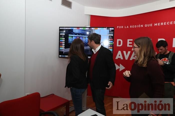 Así fue la noche electoral en la sede del PSOE en la Región de Murcia