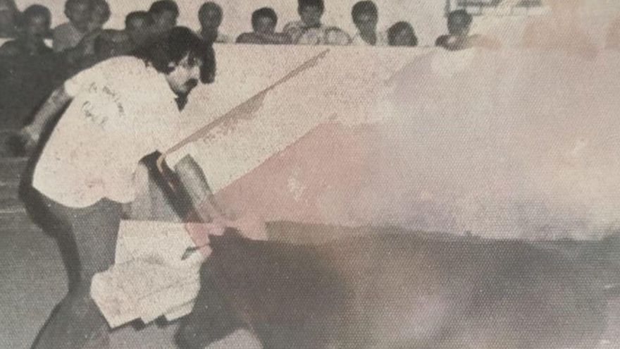 Cándido Coto, en plenas fiestas de San Fermín, durante un encierro con vaquillas. | C. C.