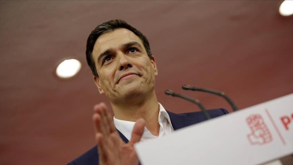 Pedro Sánchez, durante la noche electoral del pasado 20 de diciembre.