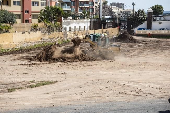 Obras en el antiguo campo de futbol de Melenara