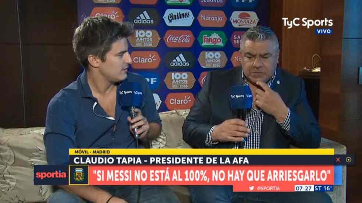 Tapia habló del estado físico de Messi