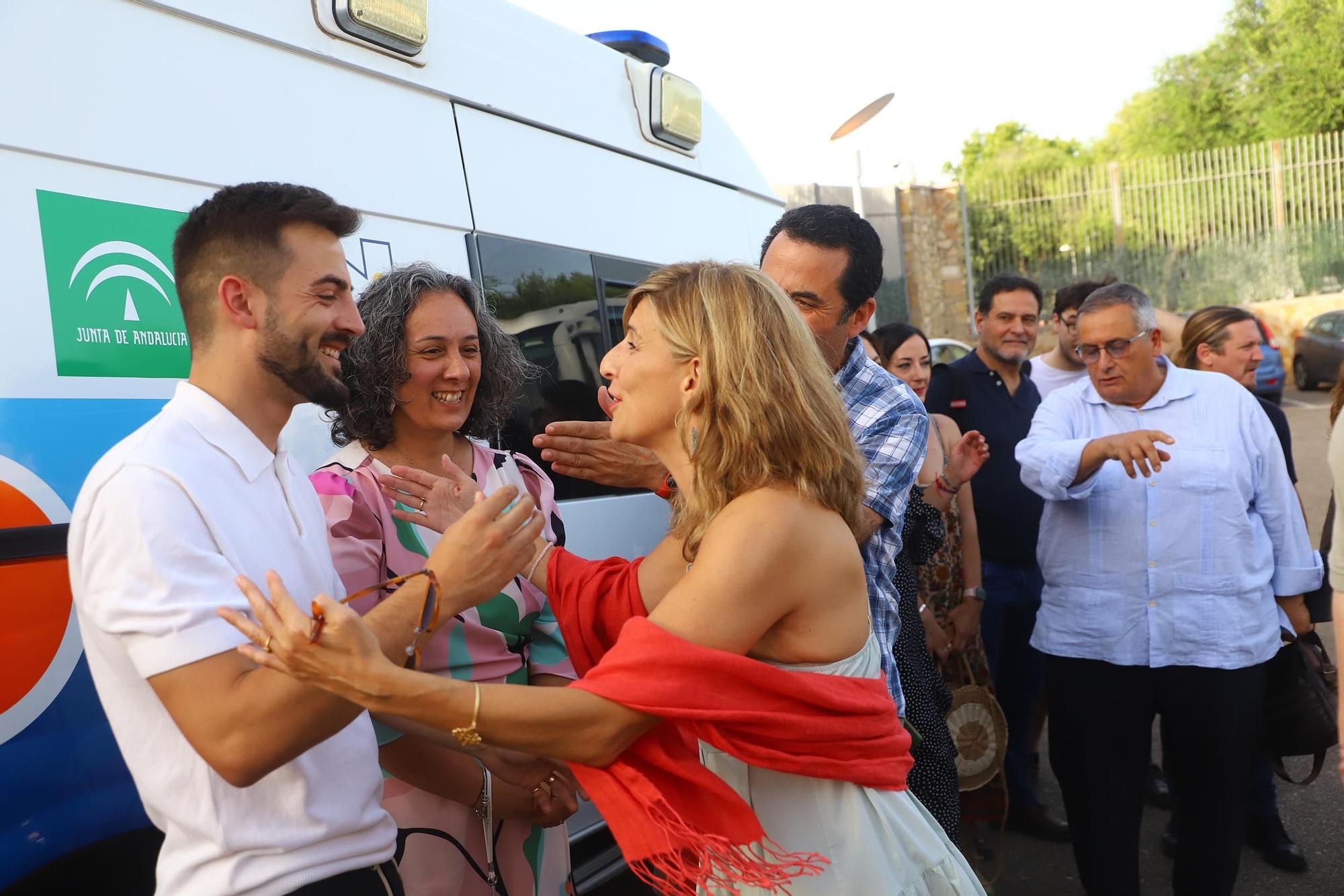 Yolanda Díaz en la campaña electoral andaluza en Córdoba