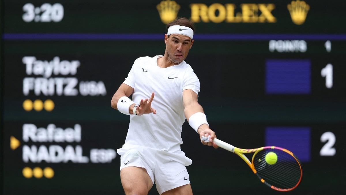 Nadal, durante el encuentro ante Fritz