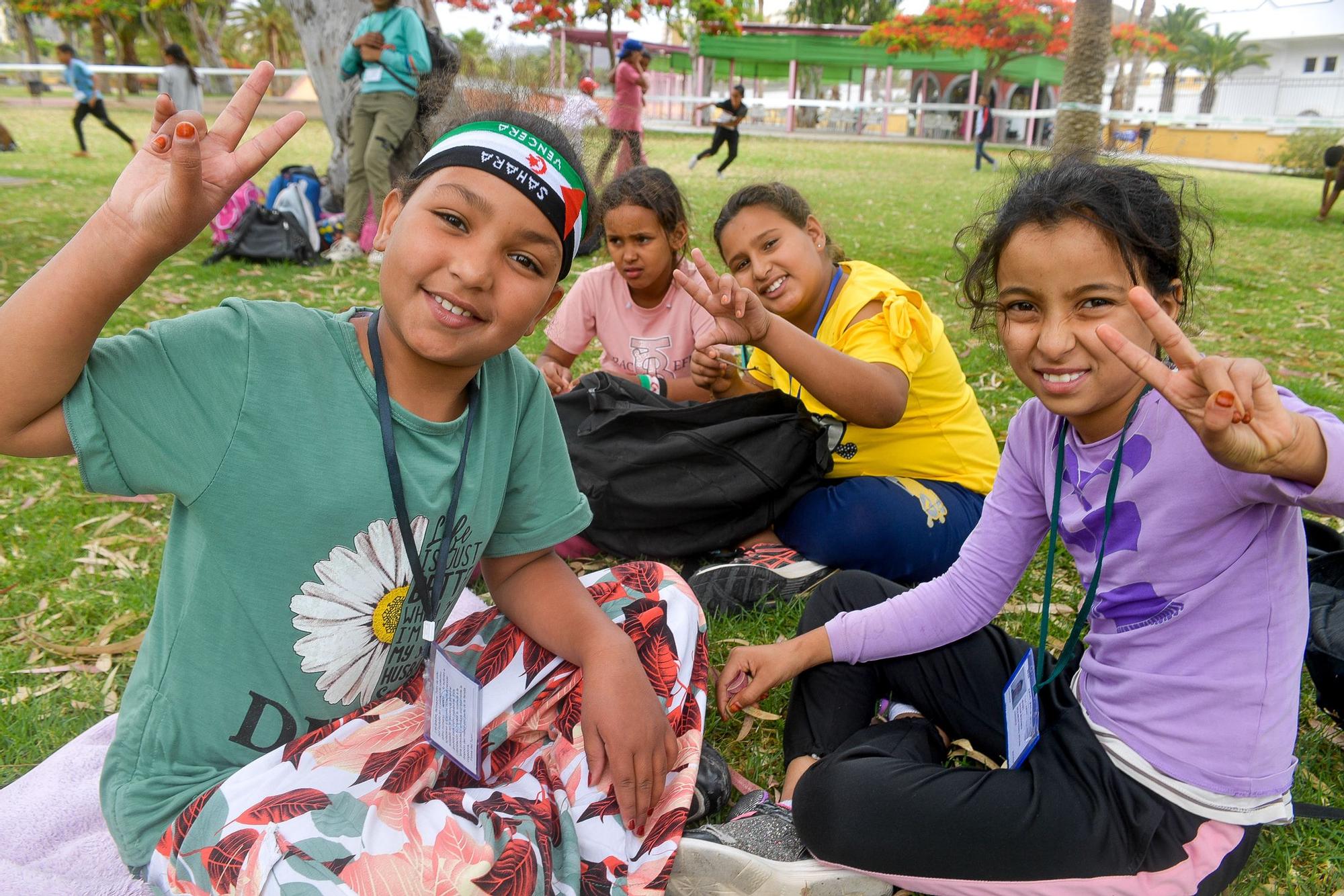 Niños saharauis del programa Vacaciones en Paz 2024, en Telde