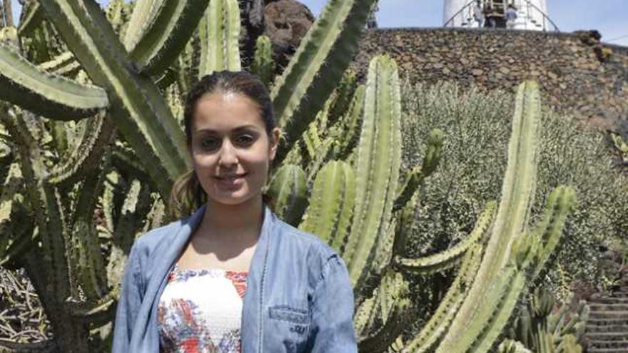 Hiba Abouk, ayer en el Jardín de Cactus en Guatiza. | adriel perdomo