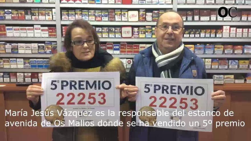 El último quinto premio, 22253, toca en Os Mallos