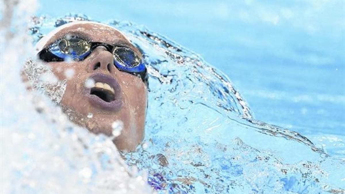 Duane da Rocha, en la final de ayer de los 200 metros espalda que ganó con una gran reacción en la segunda mitad de la prueba.