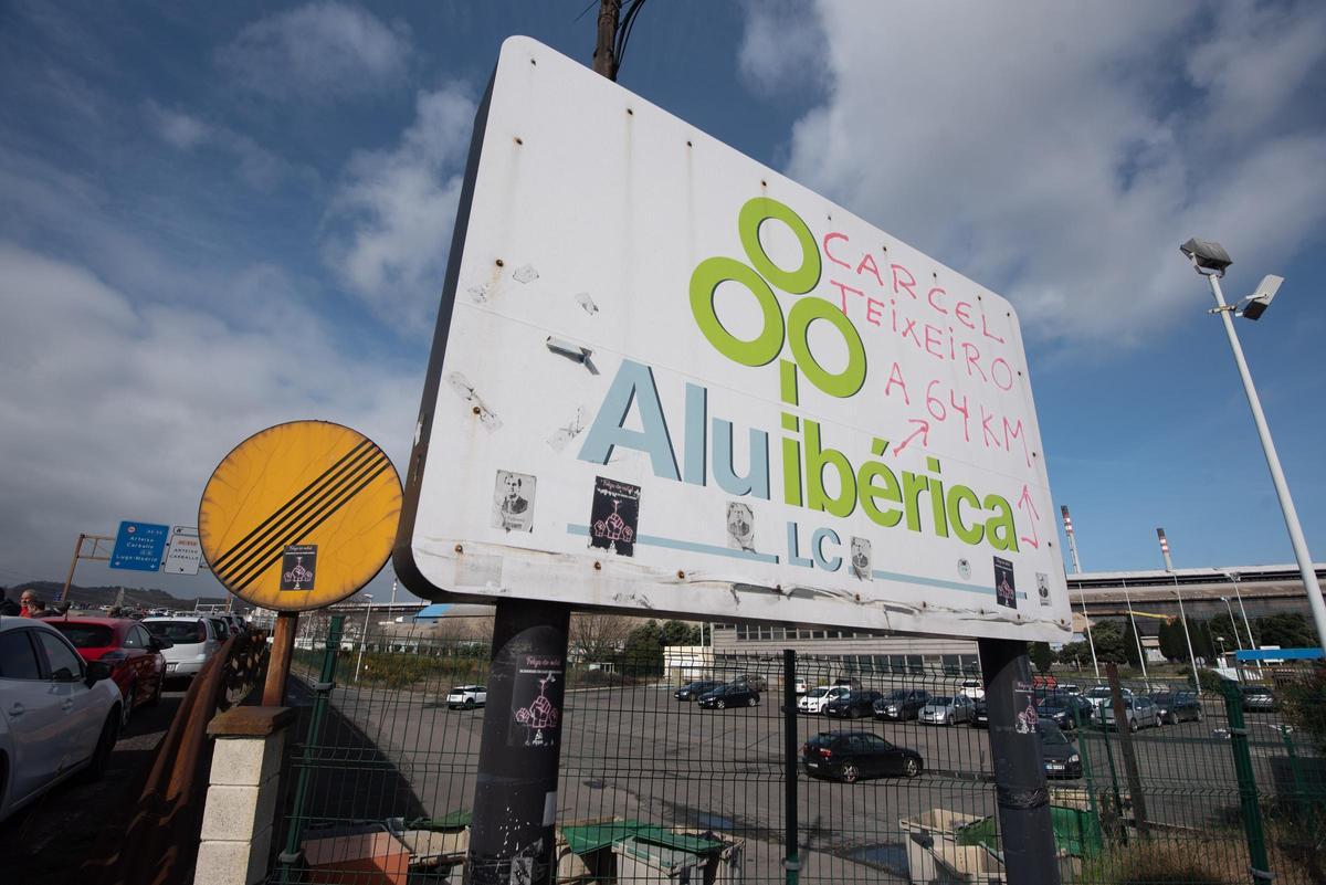 Protesta de trabajadores de Alu Ibérica