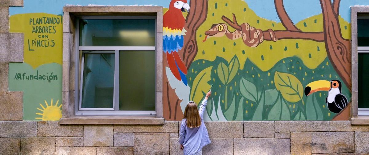 Una de los escolares participando en la actividad en A Xunqueira. | FDV