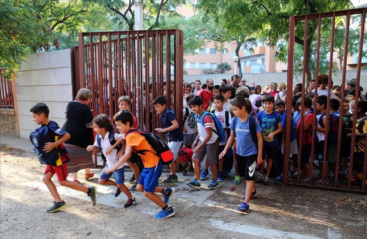 Vuelta al ’cole’ en la Escola Bogatell de Poble Nou, en Barcelona.