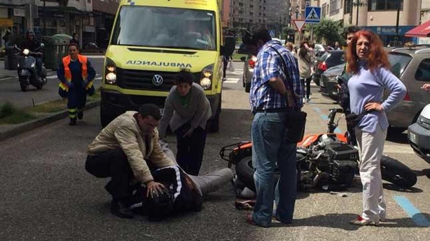 Accidente del motorista en Vigo // A.Irago