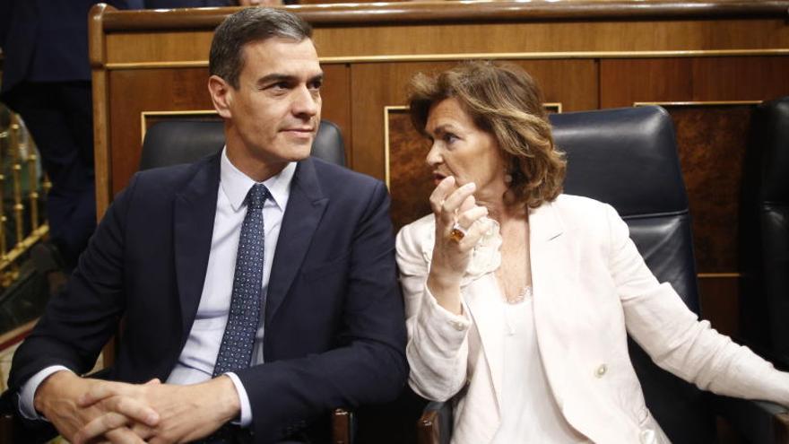 Pedro Sánchez i Carmen Calvo