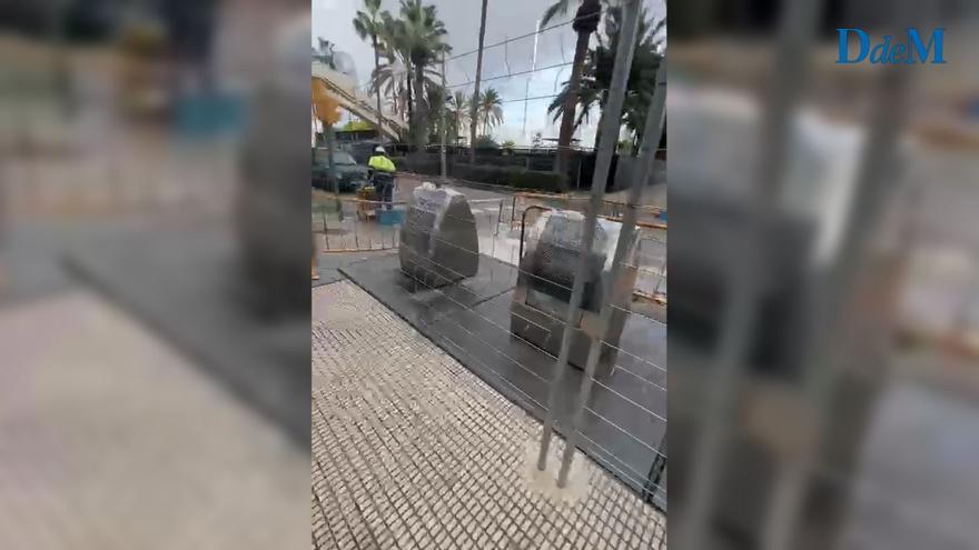 VÍDEO | Un empresario del Paseo Marítimo de Palma denuncia que han encerrado su local entre vallas