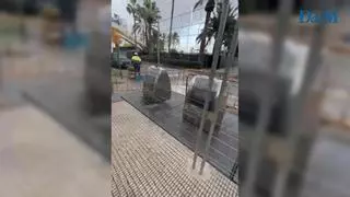 Obras en el Paseo Marítimo de Palma: un empresario denuncia que han encerrado su local entre vallas