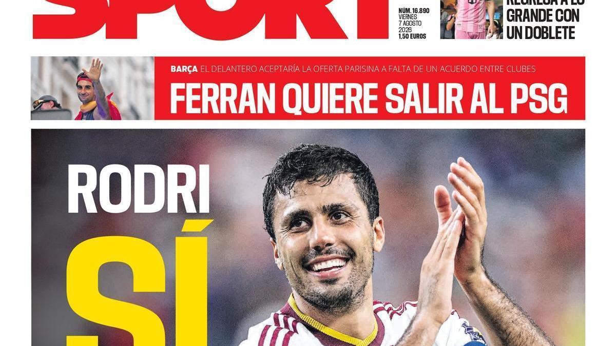 Esta es la portada de SPORT
