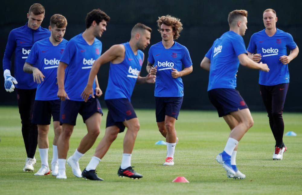 Primer entrenament de la pretemporada del Barça