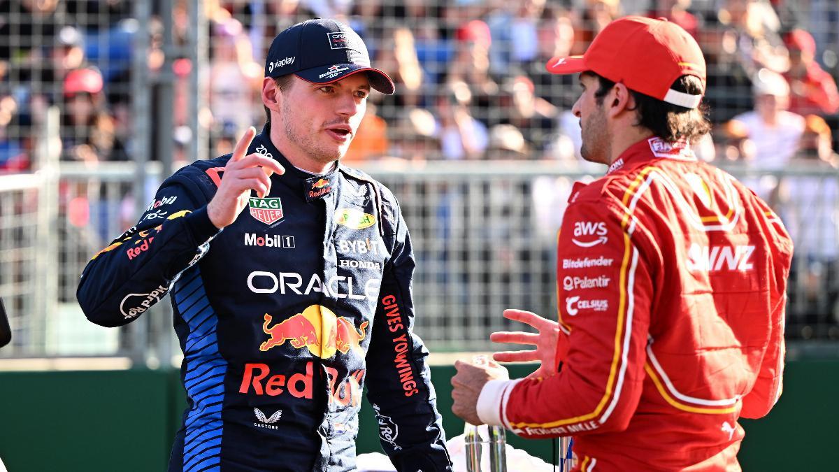Max Verstappen y Carlos Sainz, tras la clasificación del GP de Australia