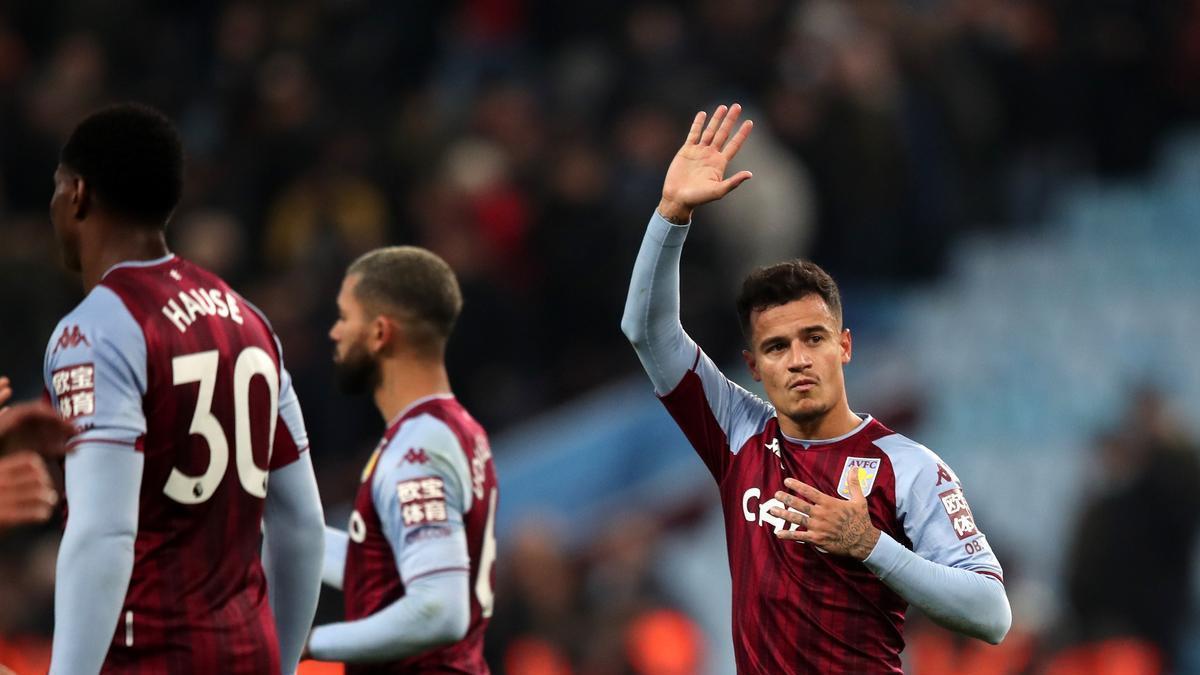 Philippe Coutinho con el Aston Villa.