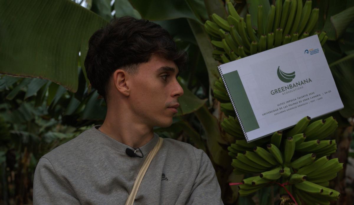 Guillermo González González, en una finca de plataneras.